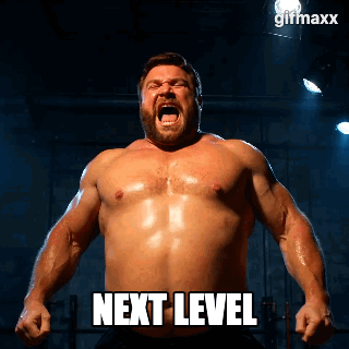giant shirtless fat guy yelling "NEXT LEVEL!!!"