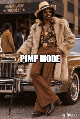 Pimp posing, 70s film